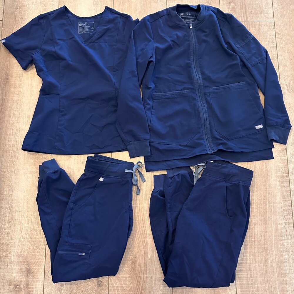 Figs | Technical Collection Womens XS 4 Pc Scrub Set Shirt Zamora Jogger Jacket